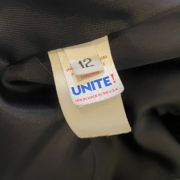 Calvin Klein Maxi Coat Size 12 Vintage 80's Black Double Breast Belt Merino Wool - Picture 14 of 15